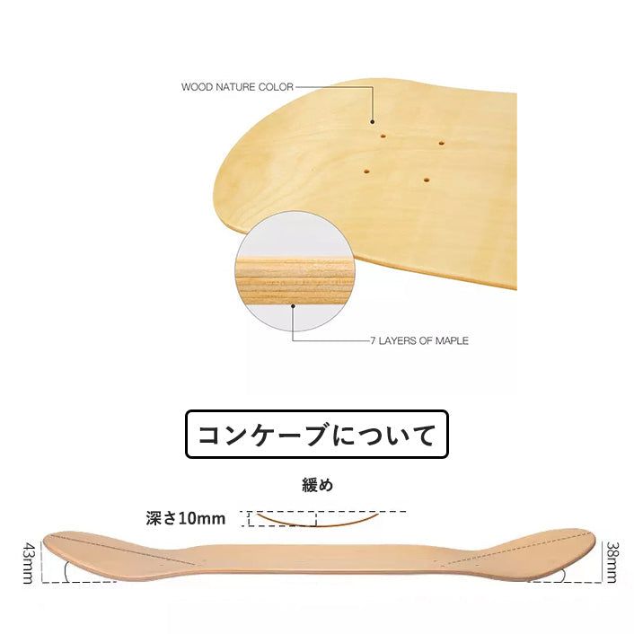 デッキ（板）【Hokusai Pro model 8.0inch】bibs-skatebord Deck